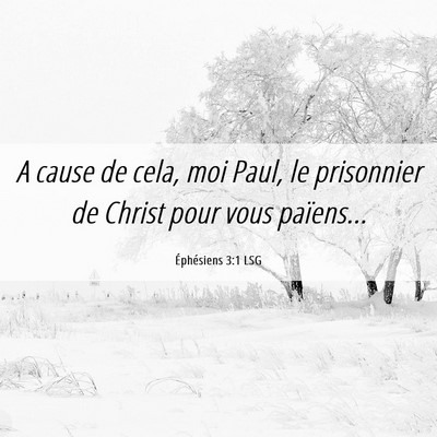Picture 06 - Éphésiens 3:1 LSG - A cause de cela, moi Paul, le prisonnier de - Bible Verse Picture