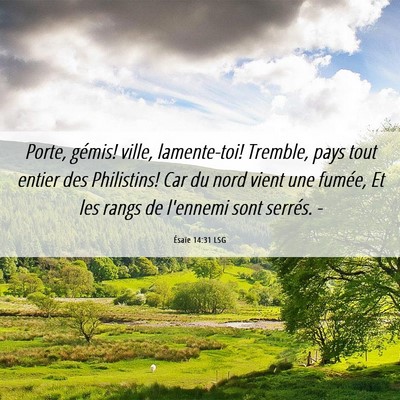 Picture 06 - Ésaïe 14:31 LSG - Porte, gémis! ville, lamente-toi! Tremble, pays - Bible Verse Picture
