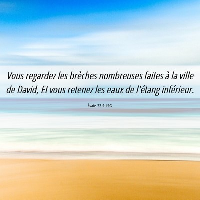 Picture 06 - Ésaïe 22:9 LSG - Vous regardez les brèches nombreuses faites à - Bible Verse Picture