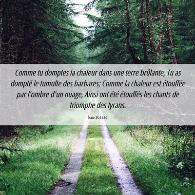 Picture 06 - Ésaïe 25:5 LSG - Comme tu domptes la chaleur dans une terre - Bible Verse Picture