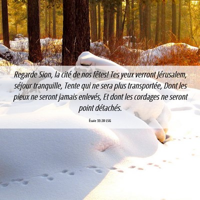 Picture 06 - Ésaïe 33:20 LSG - Regarde Sion, la cité de nos fêtes! Tes yeux - Bible Verse Picture