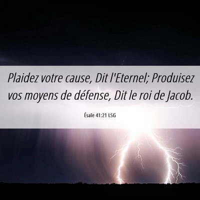 Picture 06 - Ésaïe 41:21 LSG - Plaidez votre cause, Dit l'Eternel; Produisez vos - Bible Verse Picture