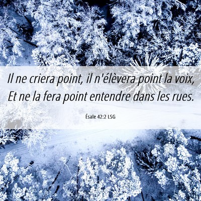 Picture 06 - Ésaïe 42:2 LSG - Il ne criera point, il n'élèvera point la voix, - Bible Verse Picture