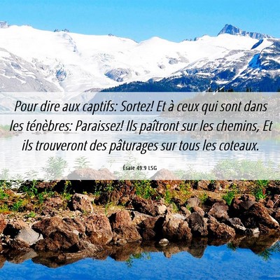 Picture 06 - Ésaïe 49:9 LSG - Pour dire aux captifs: Sortez! Et à ceux qui - Bible Verse Picture