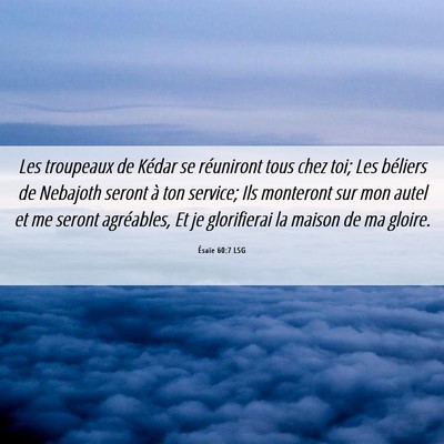Picture 06 - Ésaïe 60:7 LSG - Les troupeaux de Kédar se réuniront tous chez - Bible Verse Picture