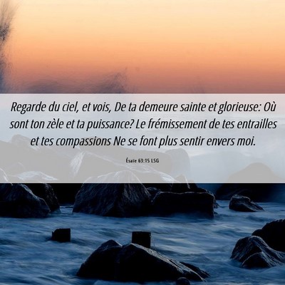 Picture 06 - Ésaïe 63:15 LSG - Regarde du ciel, et vois, De ta demeure sainte et - Bible Verse Picture