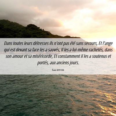 Picture 06 - Ésaïe 63:9 LSG - Dans toutes leurs détresses ils n'ont pas été - Bible Verse Picture