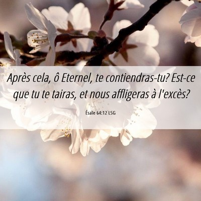Picture 06 - Ésaïe 64:12 LSG - Après cela, ô Eternel, te contiendras-tu? - Bible Verse Picture