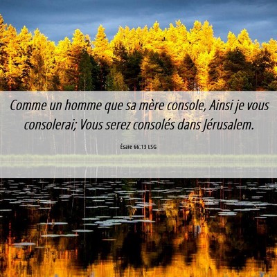 Picture 06 - Ésaïe 66:13 LSG - Comme un homme que sa mère console, Ainsi je - Bible Verse Picture