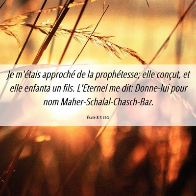 Picture 06 - Ésaïe 8:3 LSG - Je m'étais approché de la prophétesse; elle - Bible Verse Picture