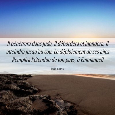 Picture 06 - Ésaïe 8:8 LSG - Il pénétrera dans Juda, il débordera et - Bible Verse Picture