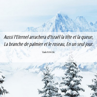 Picture 06 - Ésaïe 9:14 LSG - Aussi l'Eternel arrachera d'Israël la tête et - Bible Verse Picture