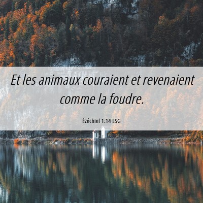 Picture 06 - Ézéchiel 1:14 LSG - Et les animaux couraient et revenaient comme la - Bible Verse Picture