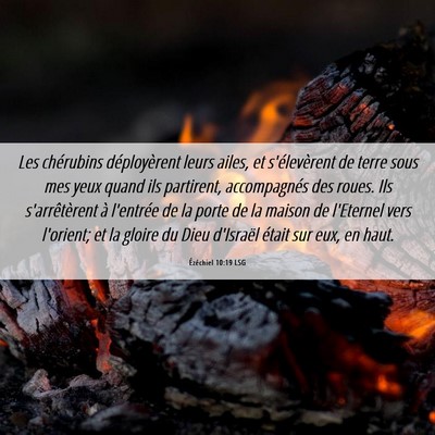 Picture 06 - Ézéchiel 10:19 LSG - Les chérubins déployèrent leurs ailes, et - Bible Verse Picture