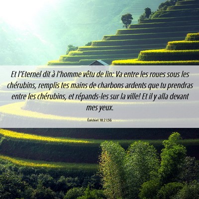Picture 06 - Ézéchiel 10:2 LSG - Et l'Eternel dit à l'homme vêtu de lin: Va - Bible Verse Picture