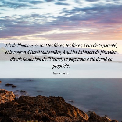 Picture 06 - Ézéchiel 11:15 LSG - Fils de l'homme, ce sont tes frères, tes - Bible Verse Picture