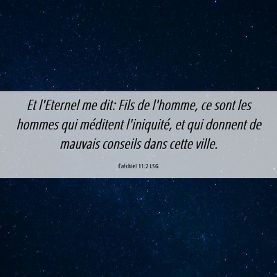 Picture 06 - Ézéchiel 11:2 LSG - Et l'Eternel me dit: Fils de l'homme, ce sont les - Bible Verse Picture
