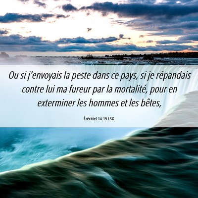 Picture 06 - Ézéchiel 14:19 LSG - Ou si j'envoyais la peste dans ce pays, si je - Bible Verse Picture