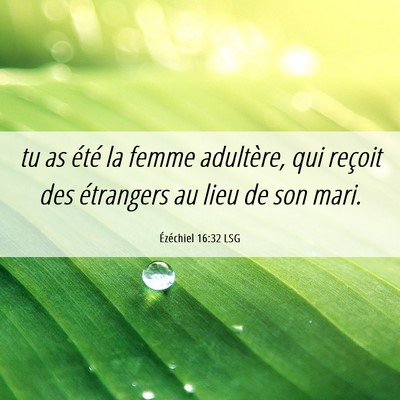 Picture 06 - Ézéchiel 16:32 LSG - tu as été la femme adultère, qui reçoit des - Bible Verse Picture