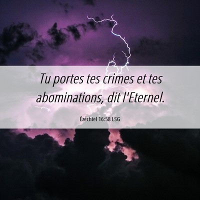 Picture 06 - Ézéchiel 16:58 LSG - Tu portes tes crimes et tes abominations, dit - Bible Verse Picture