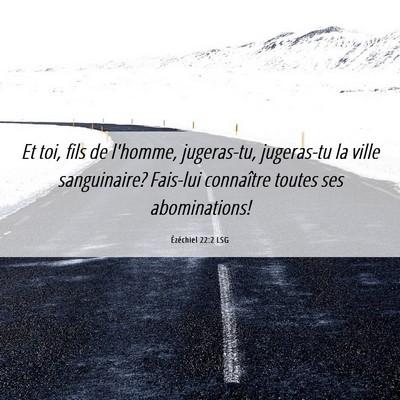 Picture 06 - Ézéchiel 22:2 LSG - Et toi, fils de l'homme, jugeras-tu, jugeras-tu - Bible Verse Picture