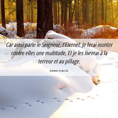 Picture 06 - Ézéchiel 23:46 LSG - Car ainsi parle le Seigneur, l'Eternel: Je ferai - Bible Verse Picture