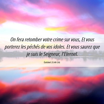 Picture 06 - Ézéchiel 23:49 LSG - On fera retomber votre crime sur vous, Et vous - Bible Verse Picture