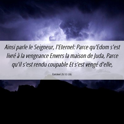 Picture 06 - Ézéchiel 25:12 LSG - Ainsi parle le Seigneur, l'Eternel: Parce qu'Edom - Bible Verse Picture