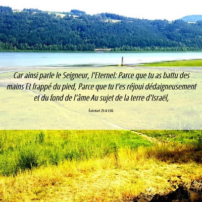 Picture 06 - Ézéchiel 25:6 LSG - Car ainsi parle le Seigneur, l'Eternel: Parce que - Bible Verse Picture