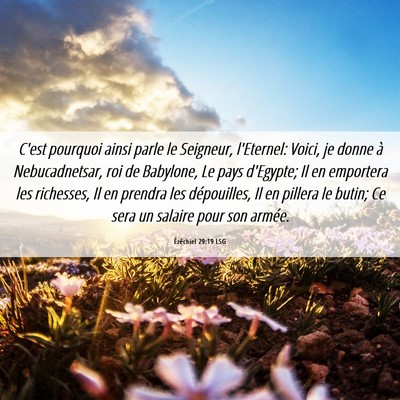Picture 06 - Ézéchiel 29:19 LSG - C'est pourquoi ainsi parle le Seigneur, - Bible Verse Picture