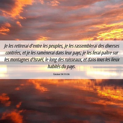 Picture 06 - Ézéchiel 34:13 LSG - Je les retirerai d'entre les peuples, je les - Bible Verse Picture