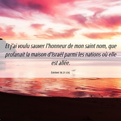 Picture 06 - Ézéchiel 36:21 LSG - Et j'ai voulu sauver l'honneur de mon saint nom, - Bible Verse Picture
