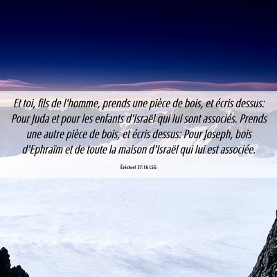 Picture 06 - Ézéchiel 37:16 LSG - Et toi, fils de l'homme, prends une pièce de - Bible Verse Picture
