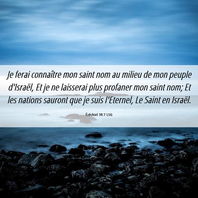 Picture 06 - Ézéchiel 39:7 LSG - Je ferai connaître mon saint nom au milieu de - Bible Verse Picture