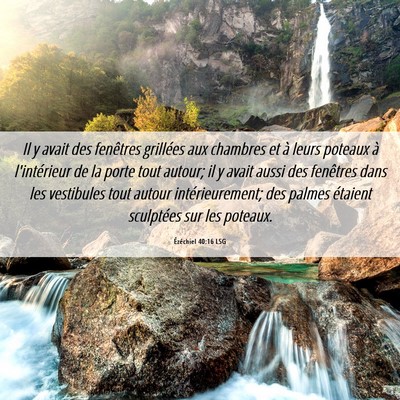 Picture 06 - Ézéchiel 40:16 LSG - Il y avait des fenêtres grillées aux chambres - Bible Verse Picture