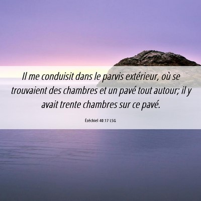 Picture 06 - Ézéchiel 40:17 LSG - Il me conduisit dans le parvis extérieur, où se - Bible Verse Picture