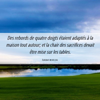 Picture 06 - Ézéchiel 40:43 LSG - Des rebords de quatre doigts étaient adaptés à - Bible Verse Picture