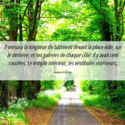 Picture 06 - Ézéchiel 41:15 LSG - Il mesura la longueur du bâtiment devant la - Bible Verse Picture