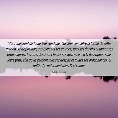 Picture 06 - Ézéchiel 43:11 LSG - S'ils rougissent de toute leur conduite, - Bible Verse Picture