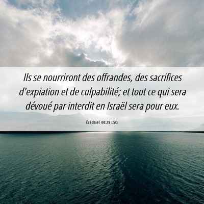 Picture 06 - Ézéchiel 44:29 LSG - Ils se nourriront des offrandes, des sacrifices - Bible Verse Picture