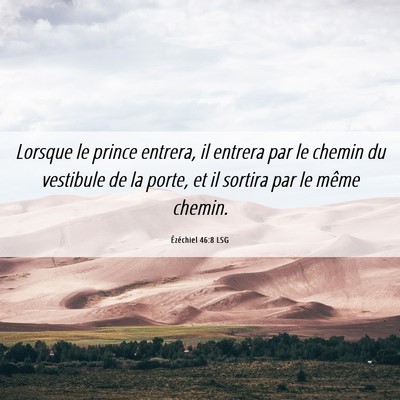Picture 06 - Ézéchiel 46:8 LSG - Lorsque le prince entrera, il entrera par le - Bible Verse Picture