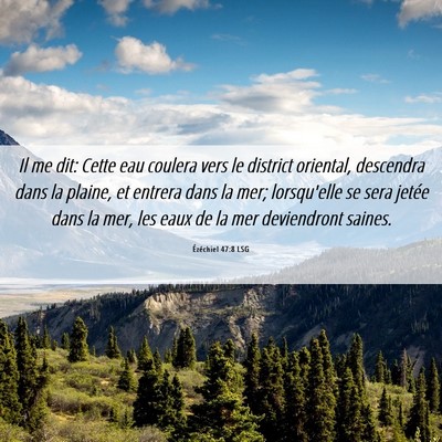 Picture 06 - Ézéchiel 47:8 LSG - Il me dit: Cette eau coulera vers le district - Bible Verse Picture