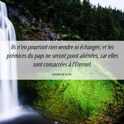 Picture 06 - Ézéchiel 48:14 LSG - Ils n'en pourront rien vendre ni échanger; et - Bible Verse Picture