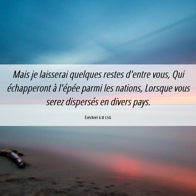 Picture 06 - Ézéchiel 6:8 LSG - Mais je laisserai quelques restes d'entre vous, - Bible Verse Picture