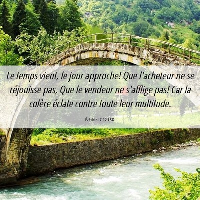 Picture 06 - Ézéchiel 7:12 LSG - Le temps vient, le jour approche! Que l'acheteur - Bible Verse Picture