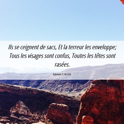 Picture 06 - Ézéchiel 7:18 LSG - Ils se ceignent de sacs, Et la terreur les - Bible Verse Picture