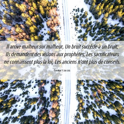 Picture 06 - Ézéchiel 7:26 LSG - Il arrive malheur sur malheur, Un bruit succède - Bible Verse Picture