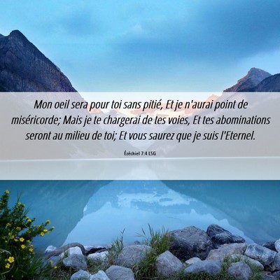 Picture 06 - Ézéchiel 7:4 LSG - Mon oeil sera pour toi sans pitié, Et je n'aurai - Bible Verse Picture
