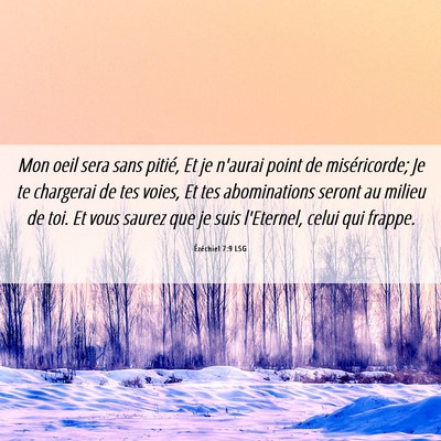 Picture 06 - Ézéchiel 7:9 LSG - Mon oeil sera sans pitié, Et je n'aurai point de - Bible Verse Picture