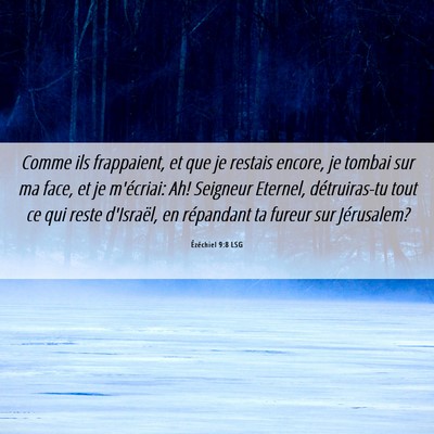 Picture 06 - Ézéchiel 9:8 LSG - Comme ils frappaient, et que je restais encore, - Bible Verse Picture